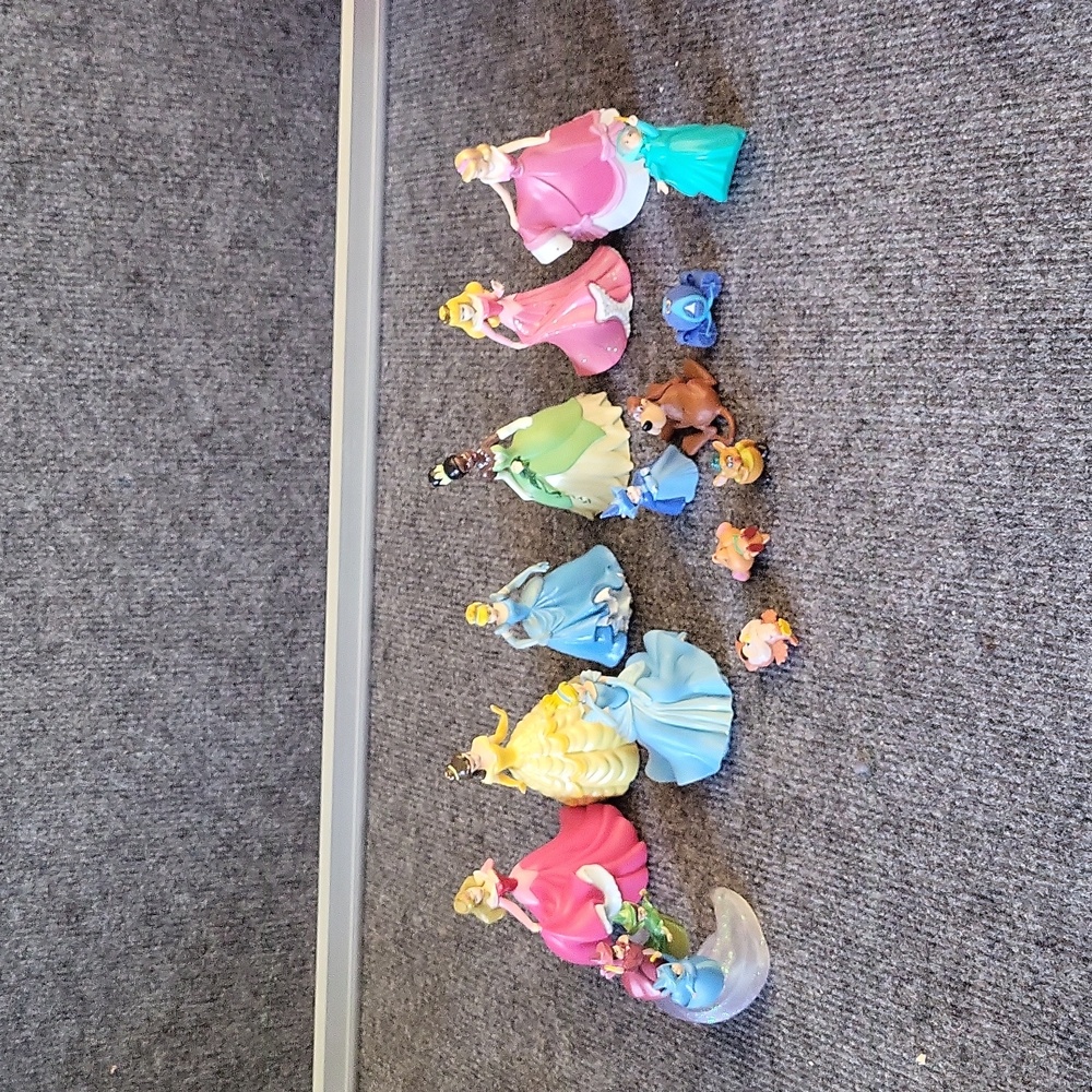 Disney Princesses & Fairy Godmothers PVC Figure Cake Toppers Lot Of 15